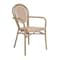 Flash Furniture Lourdes Thonet French Bistro Stacking Chair w/Arms, Natural/Wht PE Rattan and Bamboo Print Alum Frm SDA-AD642002A-NATWH-LTNAT-GG - alternate 8